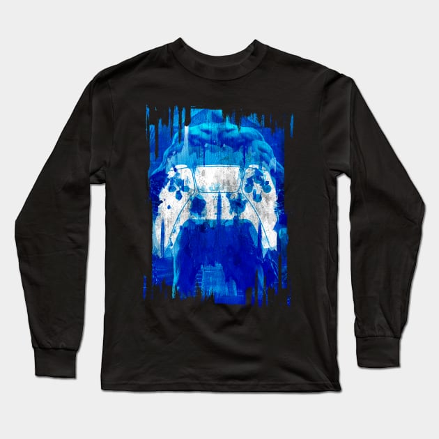 PS5 Control Art Long Sleeve T-Shirt by damienmayfield.com
